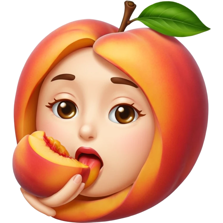 Licking peach in the line emoji
