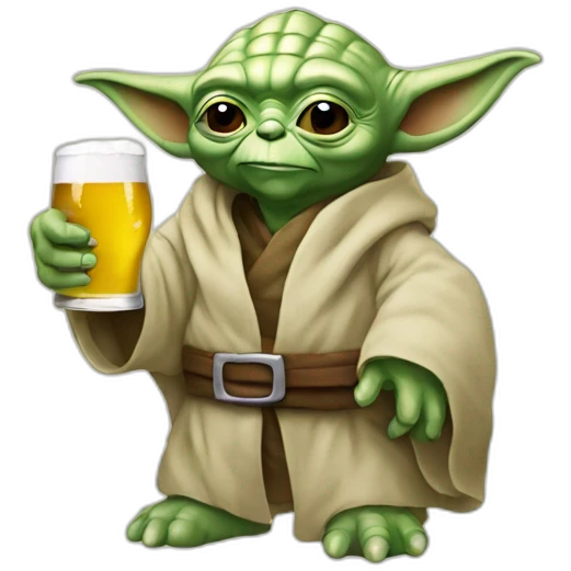yoda tomando cerveza emoji