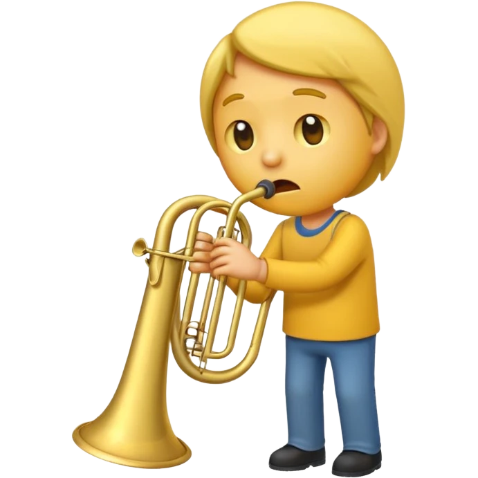 Emoji triste tocando el trombón emoji