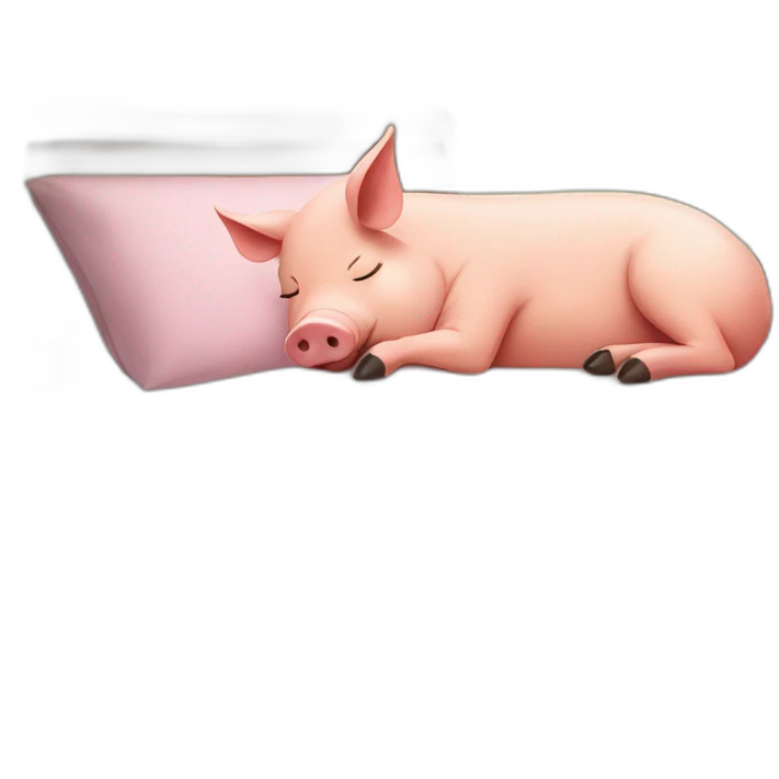 pig sleeping on bed emoji
