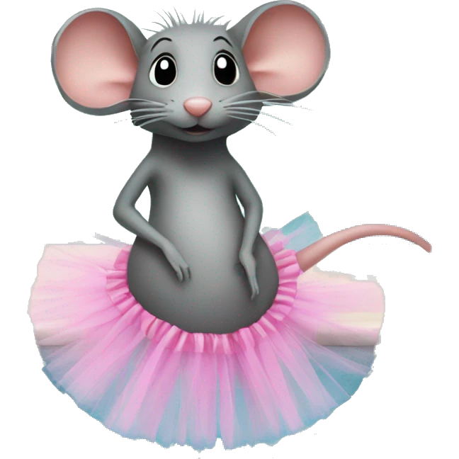 rat on a pool wearing a tutu emoji