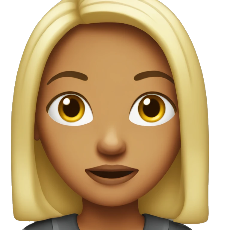 Woman saying biatch emoji