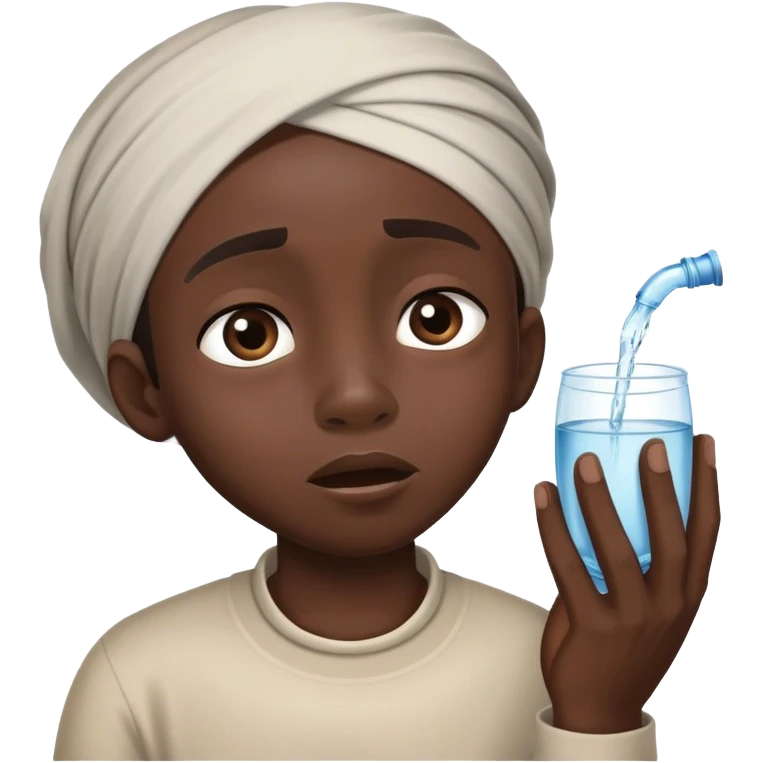 Black African begging for water emoji