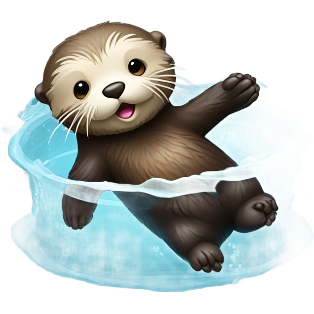 Sea otter taking a bath emoji