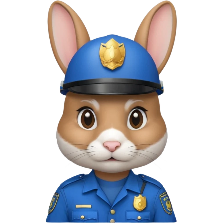 Rabbit police, blue uniform including helmet of uniform emoji