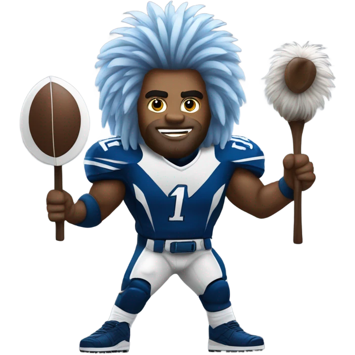 A Washington Commander taming a Detroit Lion emoji