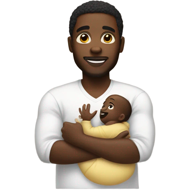 Black man holding baby oil emoji