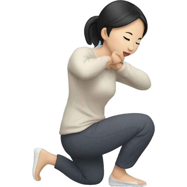 Chinese woman bending down emoji