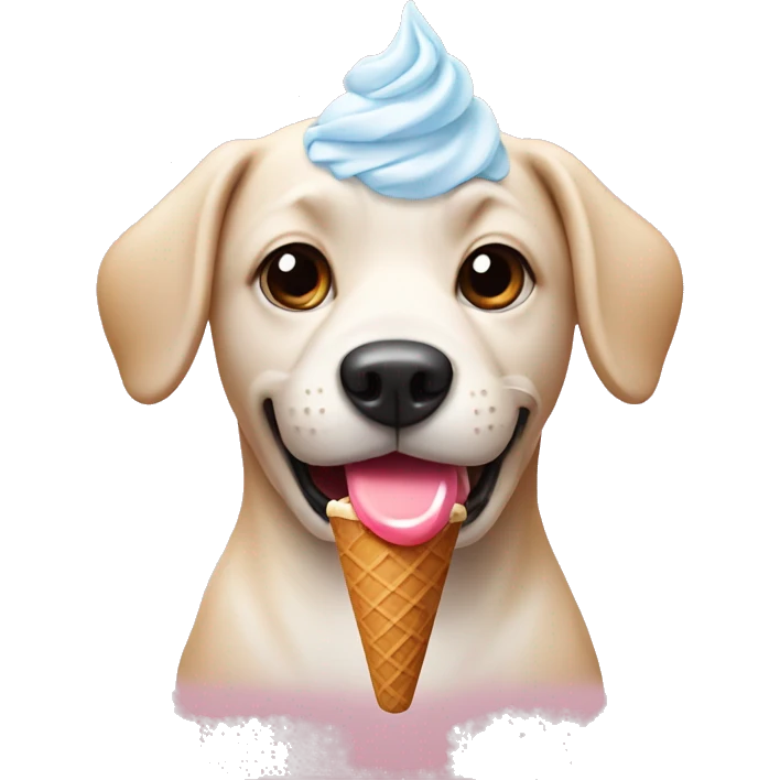 Dog with ice cream emoji