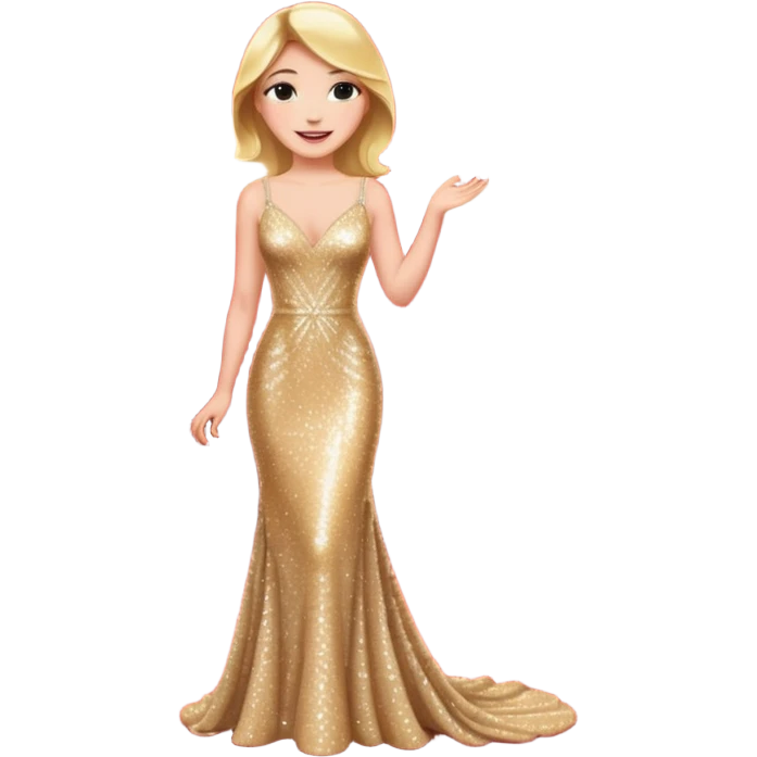 Charming, magnetic, center of attention without even trying. woman superstar in the spotlight on the red carpet
more dinamic emoji  emoji