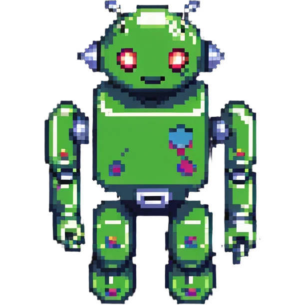 Android robot character 8-bit style emoji
