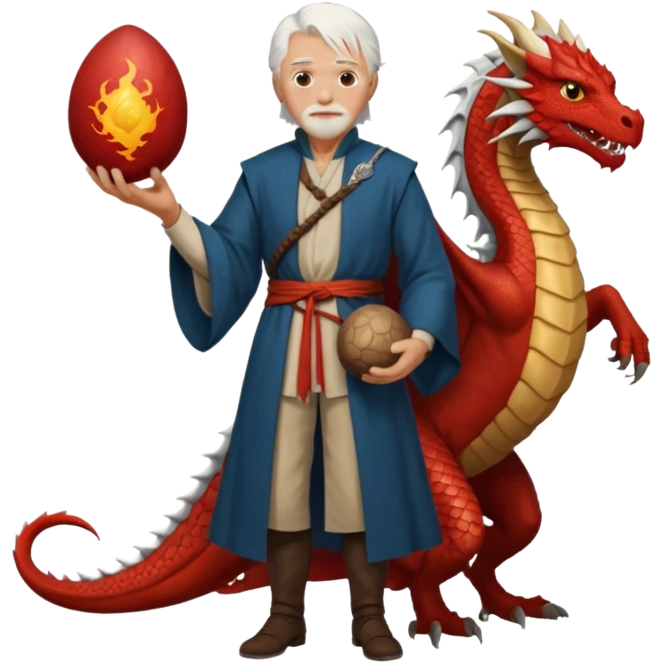 a white haired old man standing in Targaryen themed clothes, full body  emoji