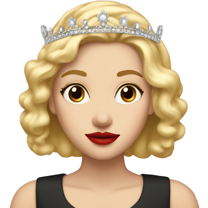 Small Tiara on a blonde white girl with red lipstick  emoji