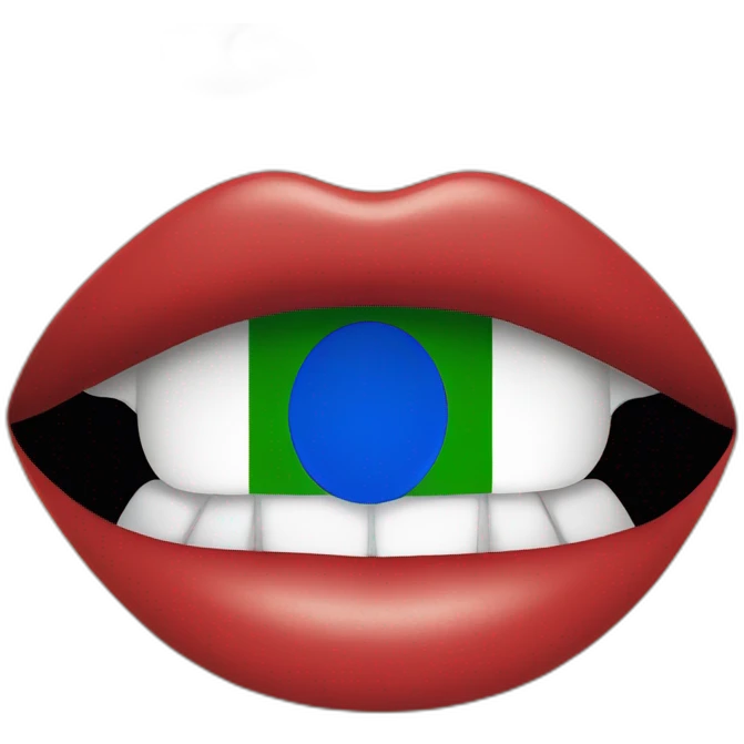 tongue out of mouth in italian flag colours emoji