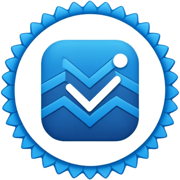 Instagram verification badge emoji in a blue  circular shape with zigzag edges emoji
