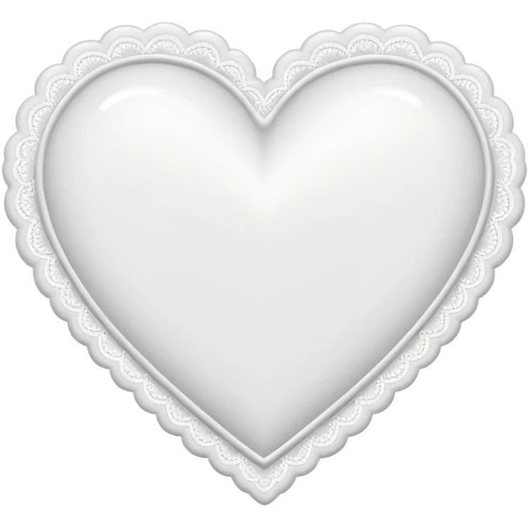 White heart with a lace white border emoji