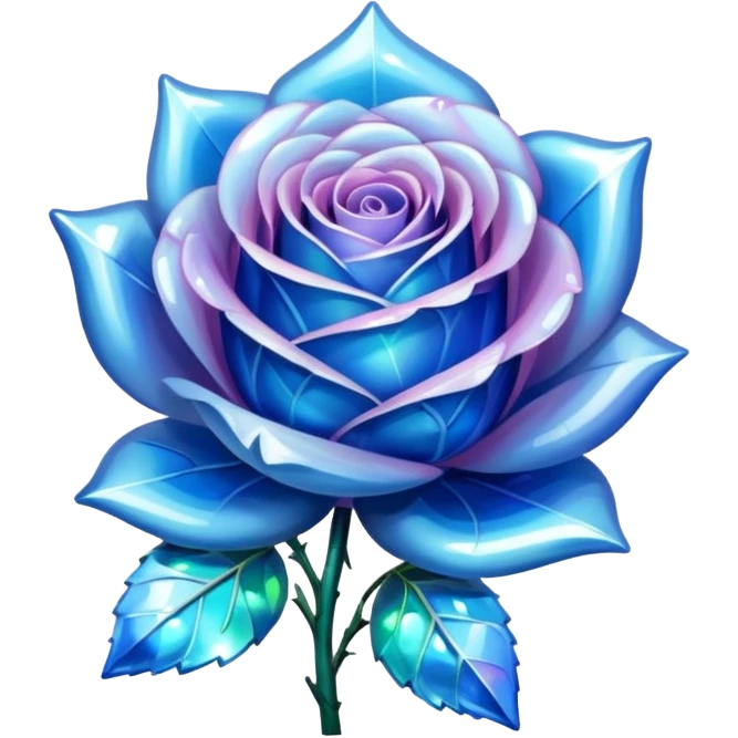 Blue chrystalised rose emoji