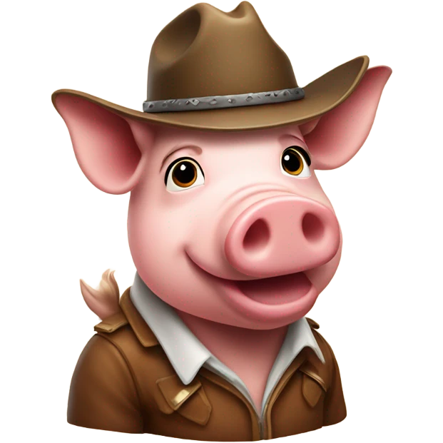 Pig wearing a cow boy hat  emoji
