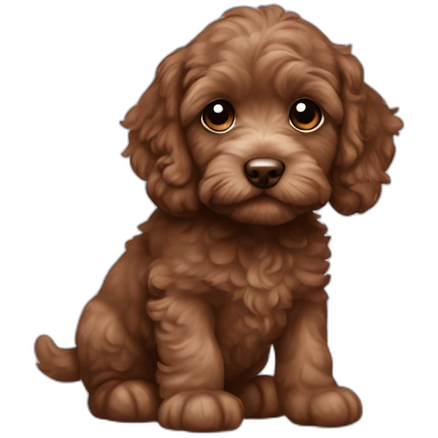 all brown cockapoo puppy emoji