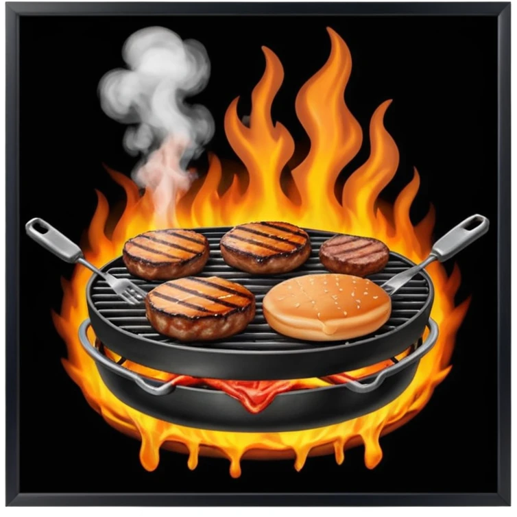 grilling burgers and rib ticklers emoji