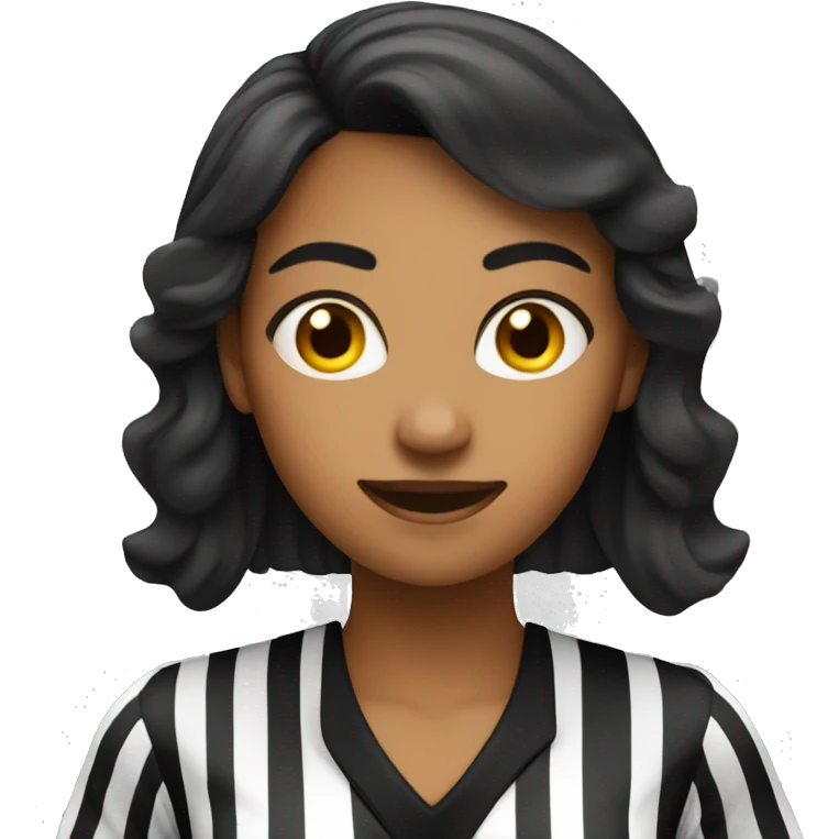 female referee with black hai emoji