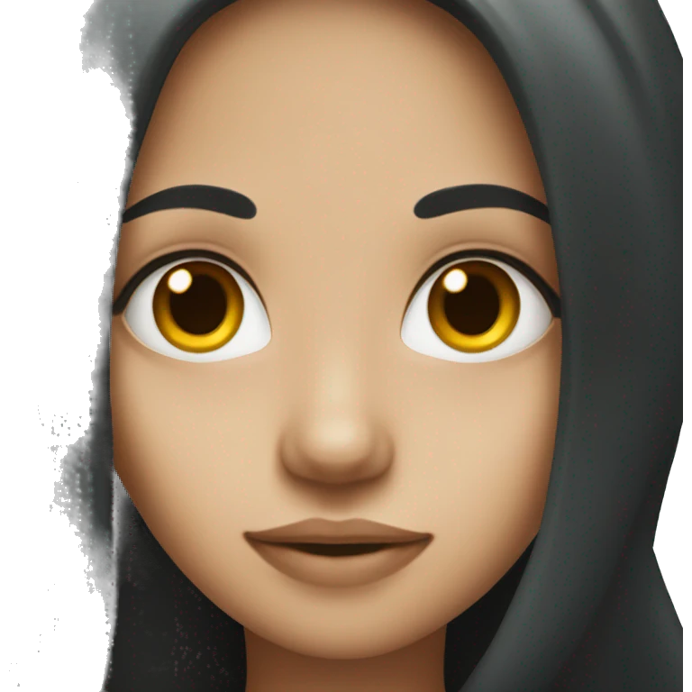 Dark long hair girl with fair skin  emoji
