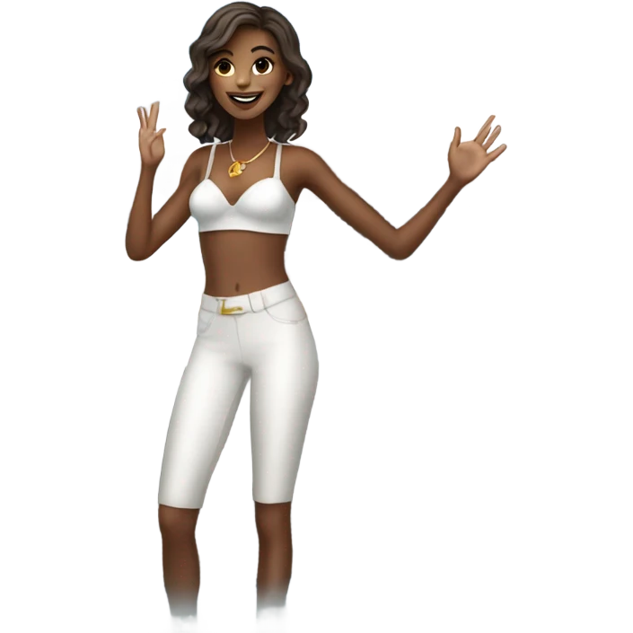 Girl waving from a luxury yacht  emoji