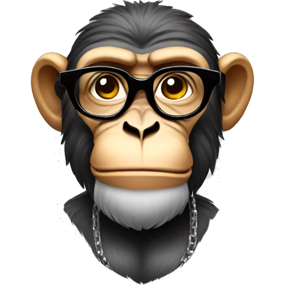 muscular monkey with glasses and camera around his neck emoji