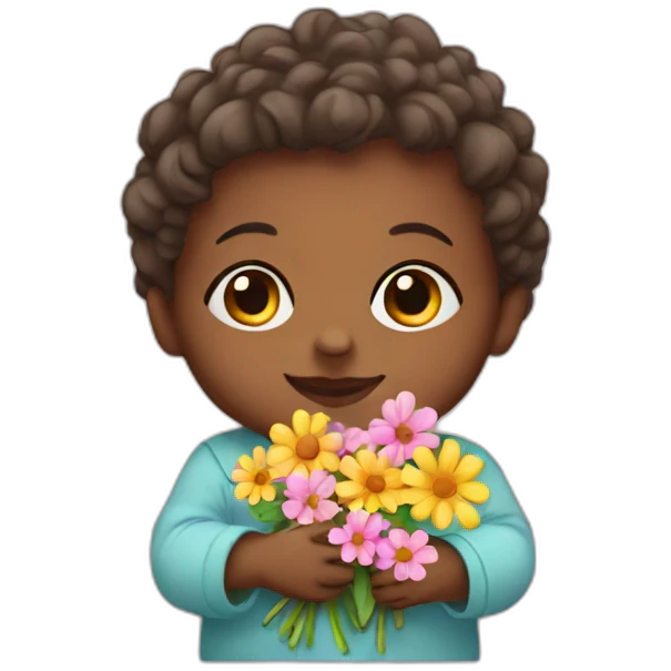 Baby with flowers emoji