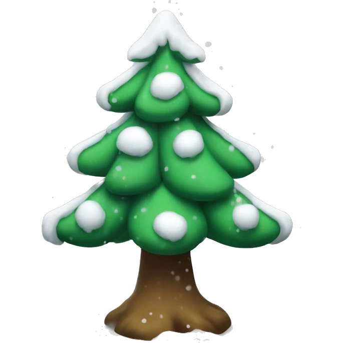 Christmas tree with snow emoji