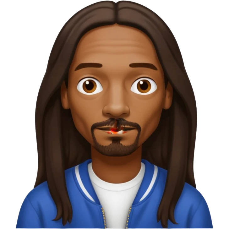 Snoop Dogg with dark brown long hair emoji