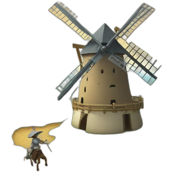 Don quijote fighting windmill emoji