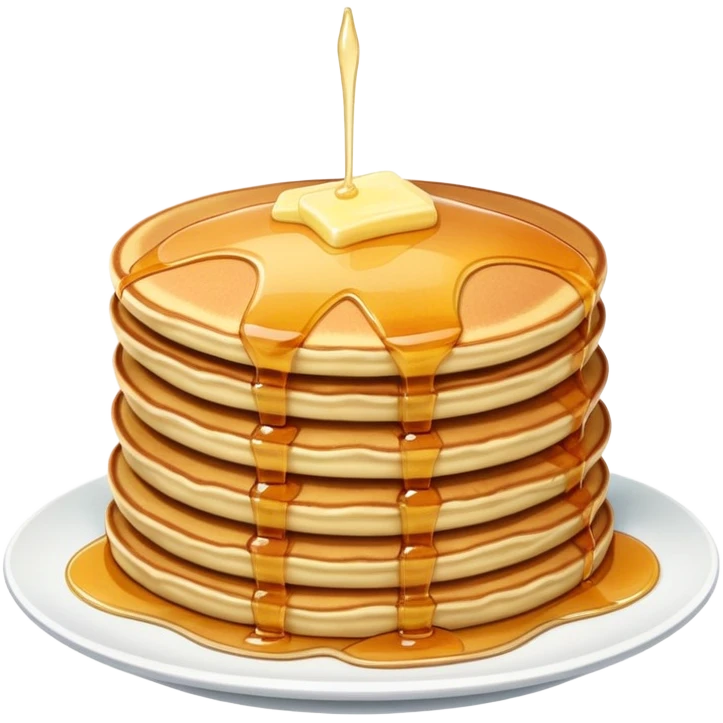 Stack of pancakes with maple syrup and butter emoji