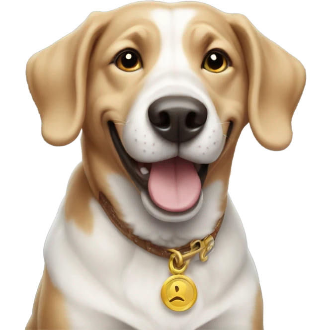 Rich happy dog emoji