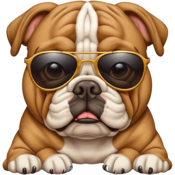 Bulldog wearing sunglasses emoji