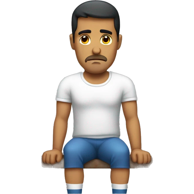 Very sad Hispanic man benching  emoji