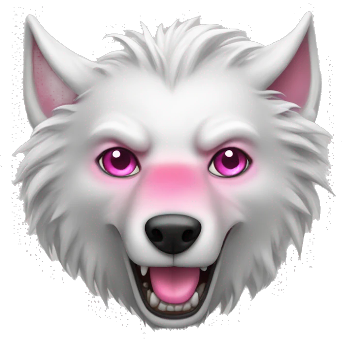 White alpha werewolf with pink heart emoji