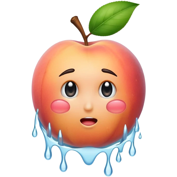 rock emoji but the 2 middle fingers ale inside split peach and there is water dripping down  emoji