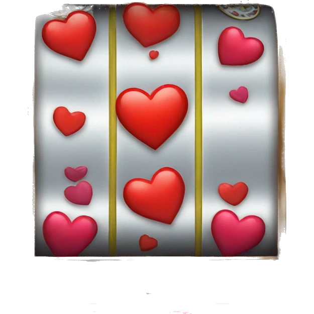 slot machine with heart, more hearts around emoji
