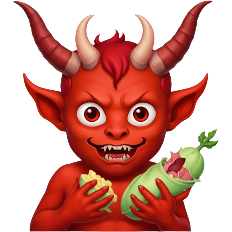 Devil eating babies emoji