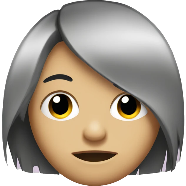 Emo emoji with a tellum hair cut covering the face  emoji