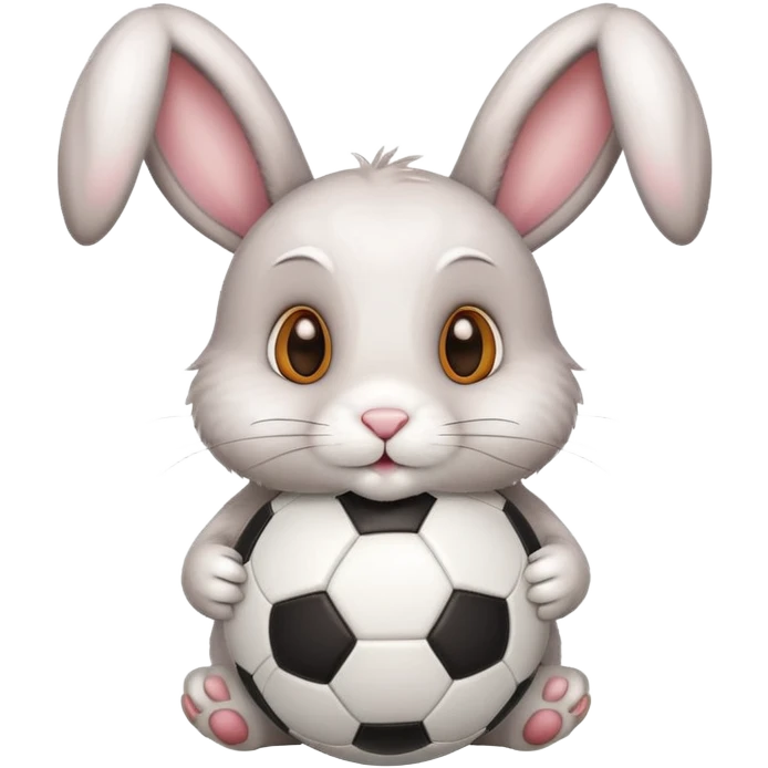 Bunny with a soccer ball emoji