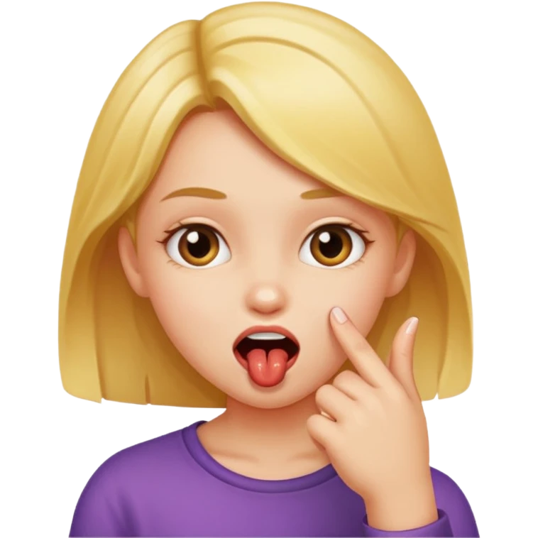 girl biting finger emoji