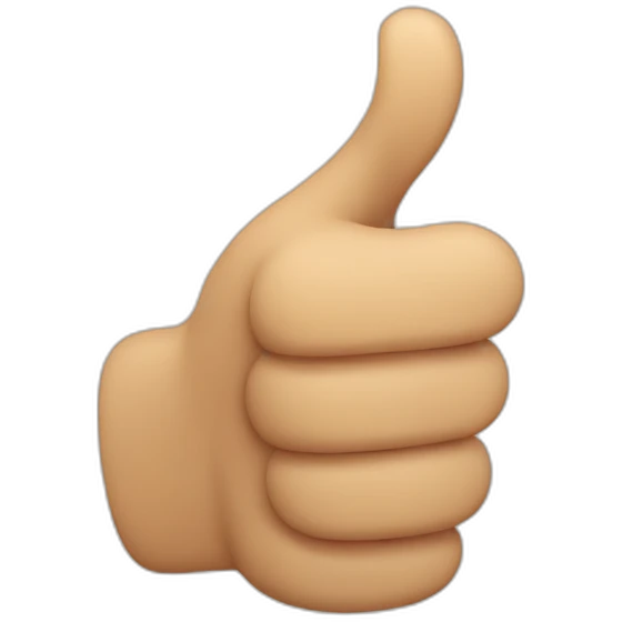 Thumbs up but half bent emoji