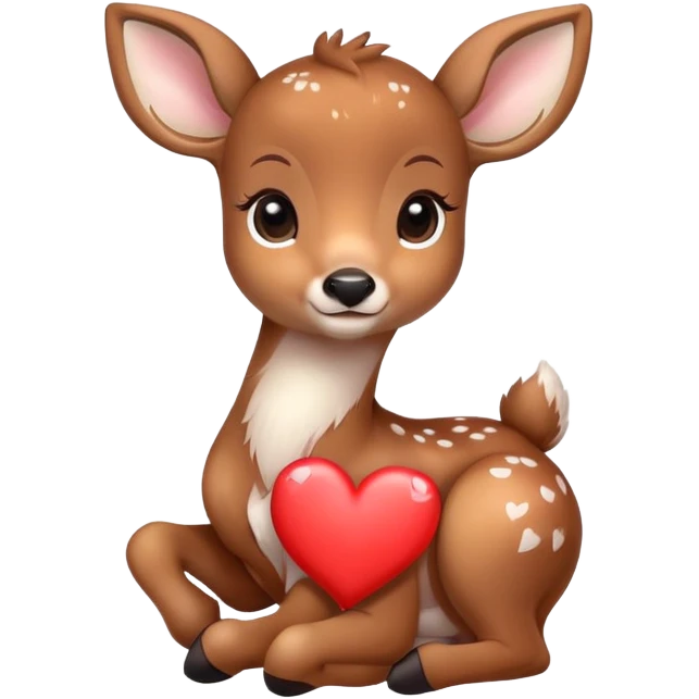 Baby deer with a heart emoji