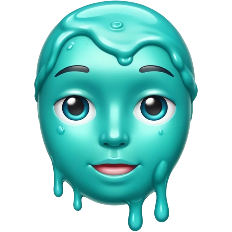 face made of turquoise slime emoji