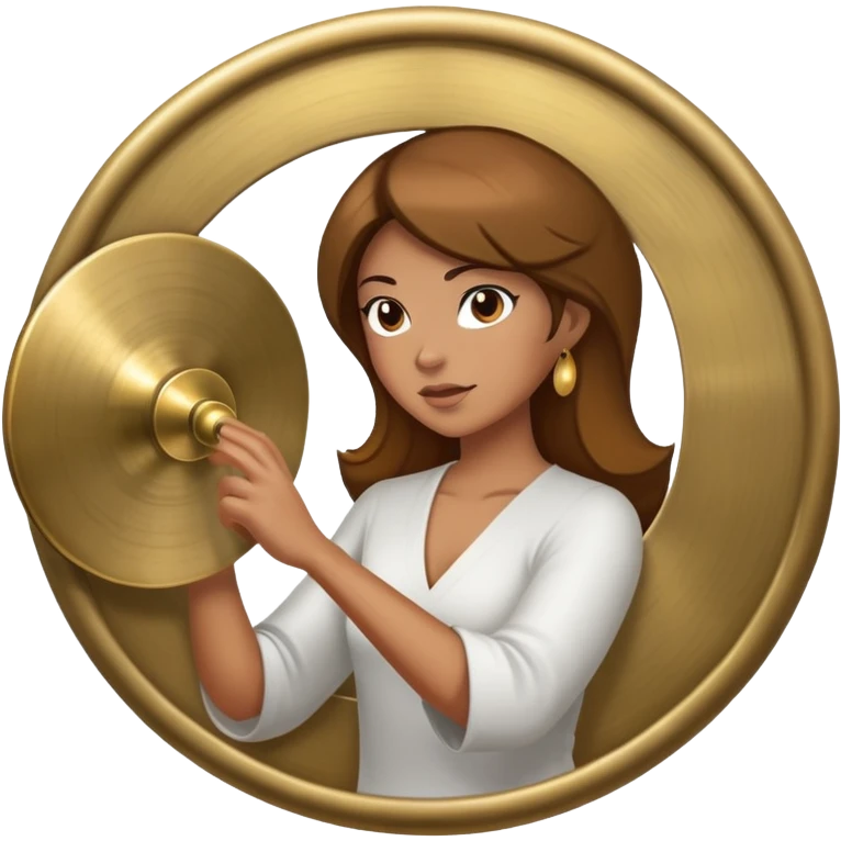 Woman hitting a gong  emoji