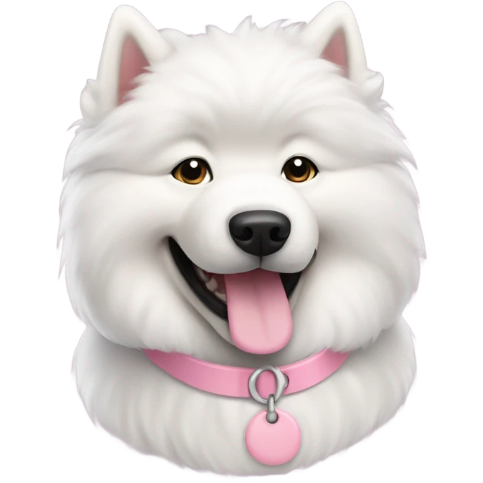 Samoyed with light pink collar emoji
