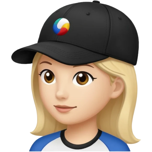 an ios genmoji for a black baseball cap emoji