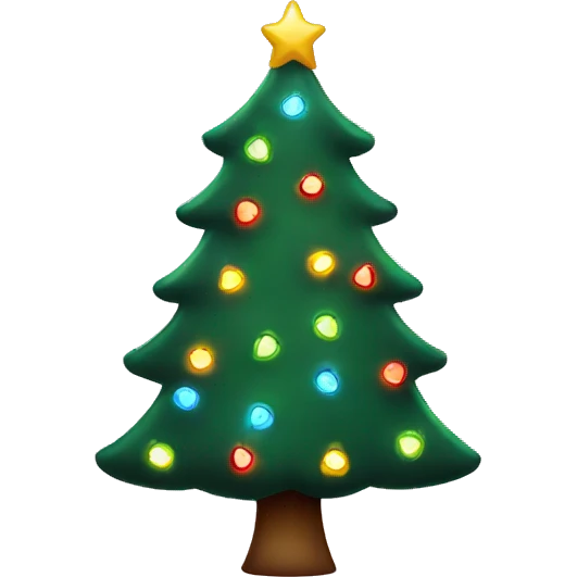 Christmas tree with preppy lights emoji
